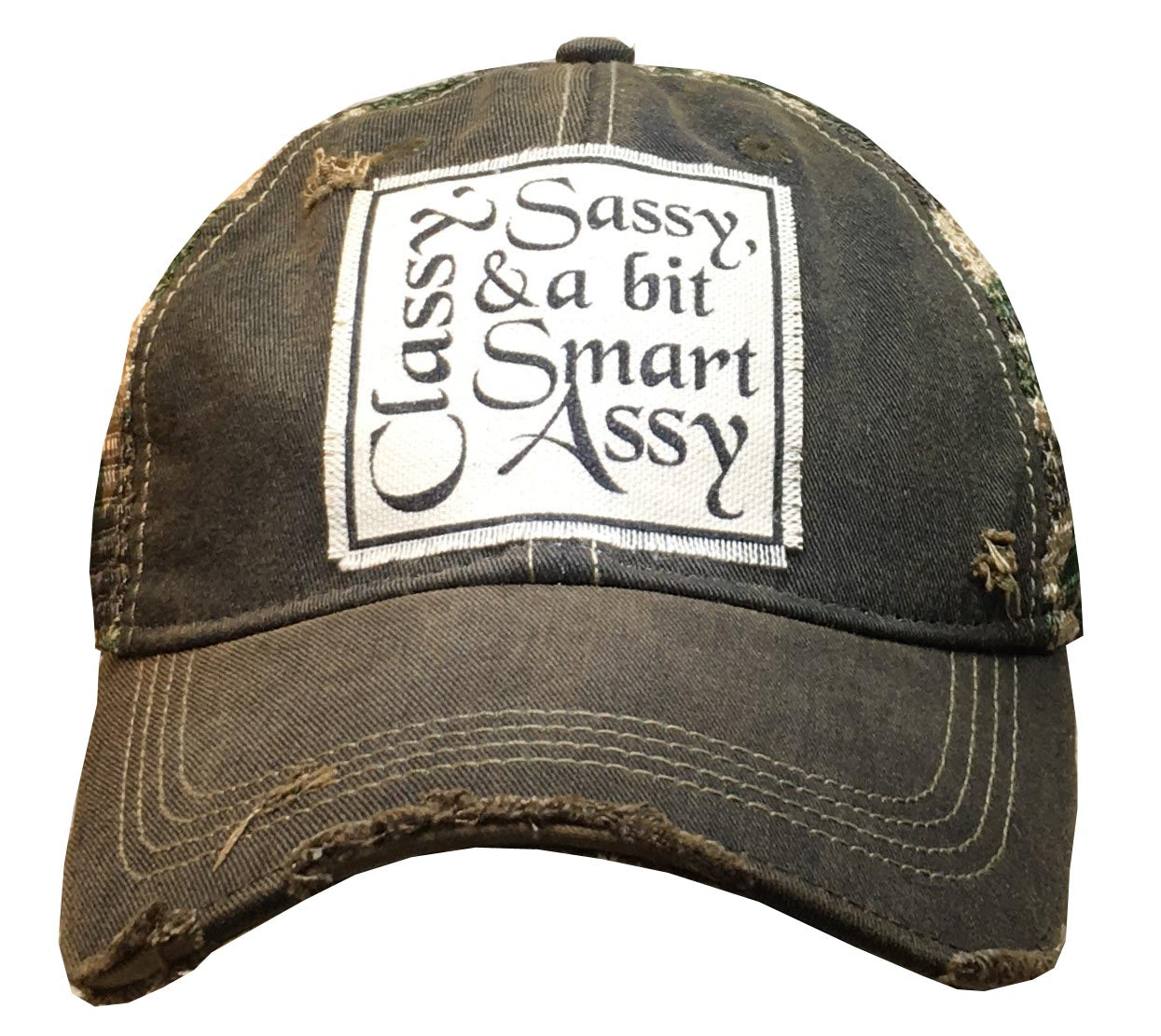 "Classy Sassy & a Bit Smart Assy" Distressed Trucker Cap