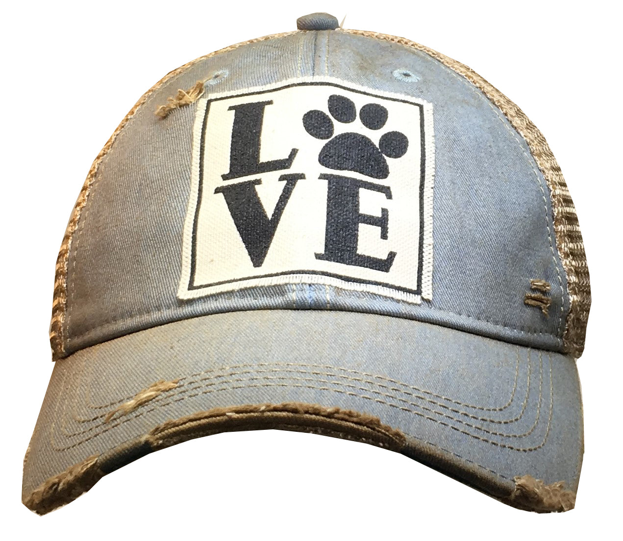 "LOVE (Paw)" Distressed Trucker Cap