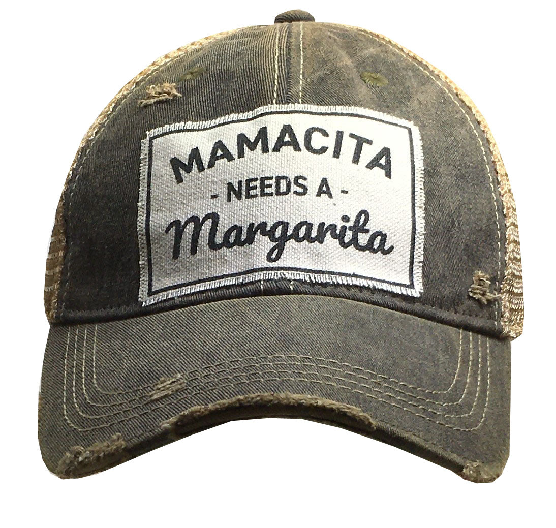 "Mamacita Needs A Margarita" Distressed Trucker Cap