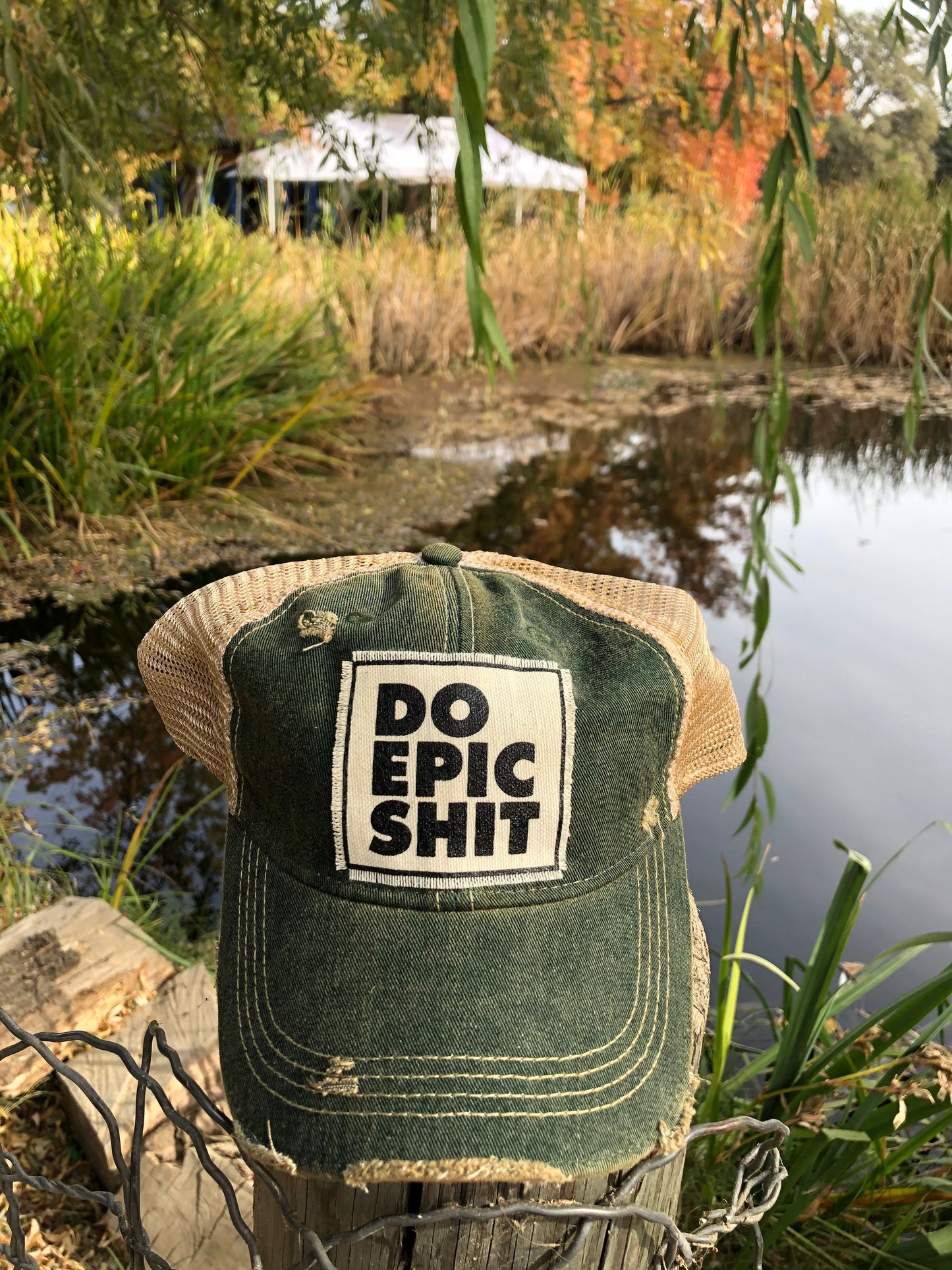 "Do Epic Shit" Distressed Trucker Cap