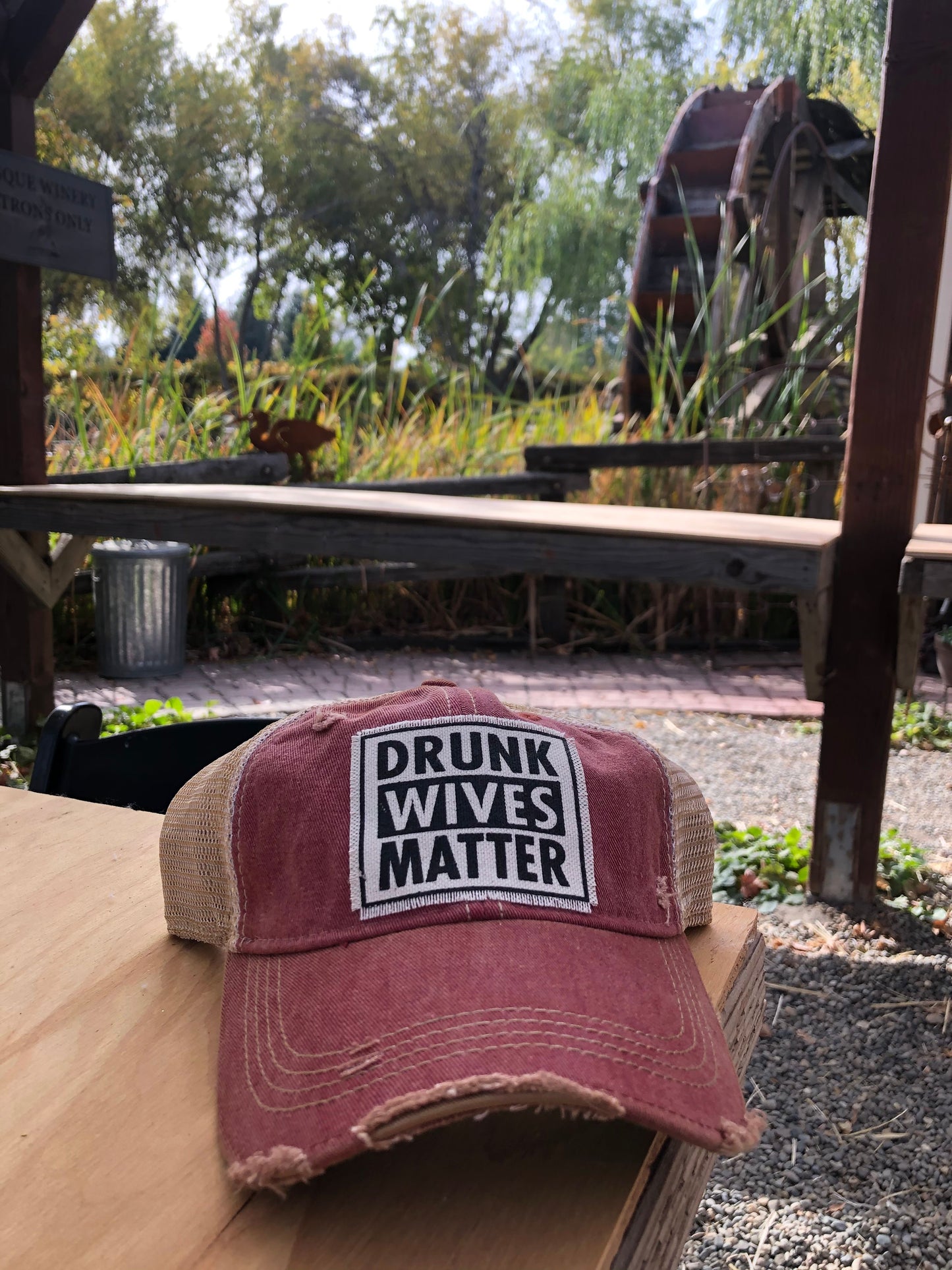 "Drunk Wives Matter" Distressed Trucker Cap