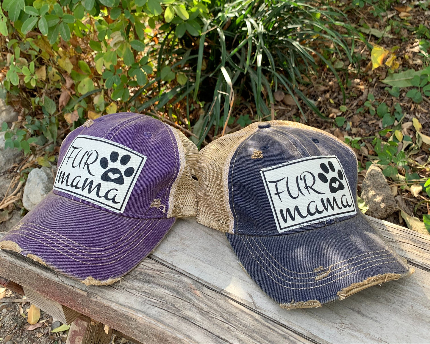 "Fur Mama" Distressed Trucker Cap