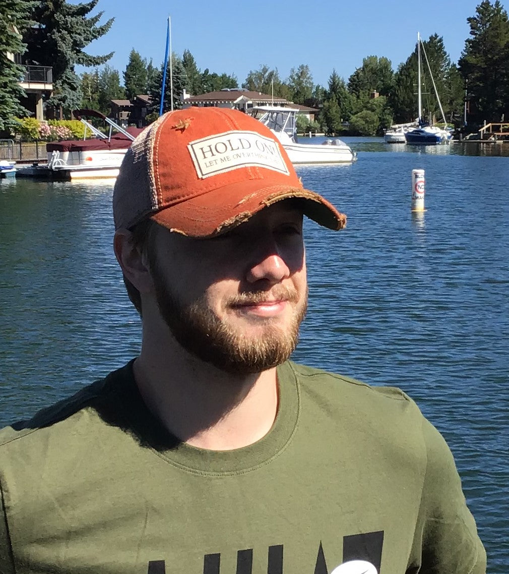"Hold On Let Me Overthink This" Distressed Trucker Cap
