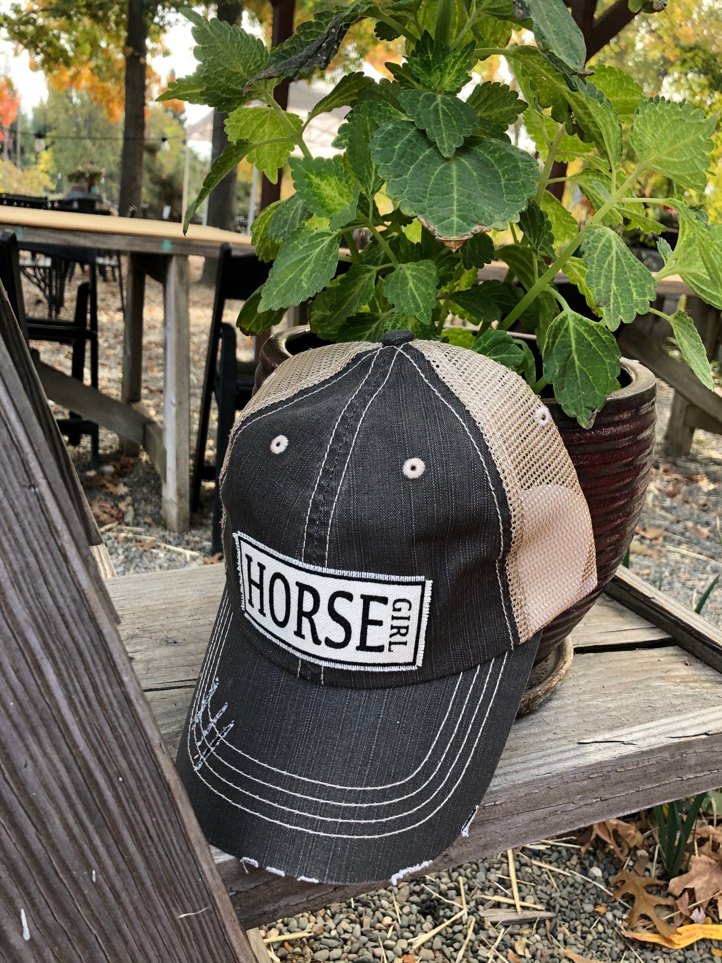 "Horse Girl" Distressed Trucker Cap