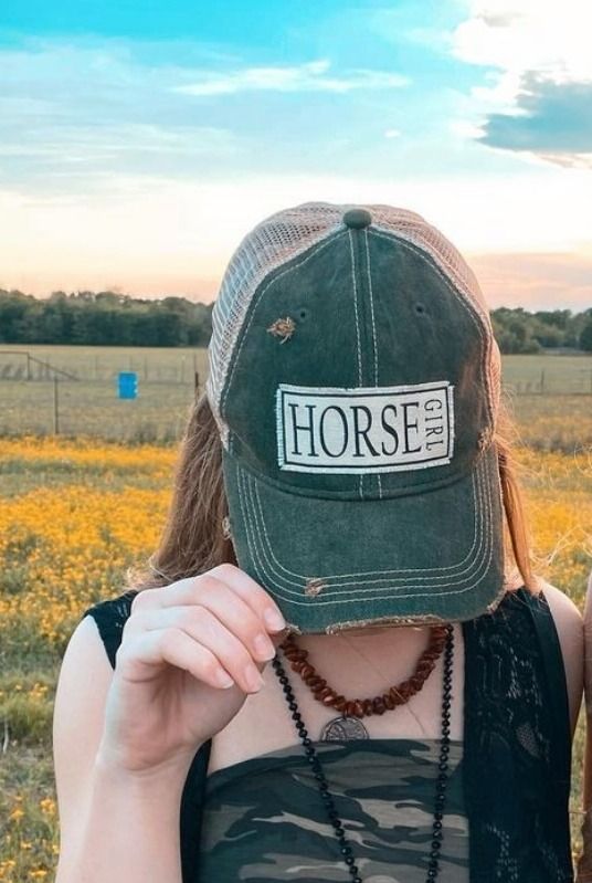 "Horse Girl" Distressed Trucker Cap