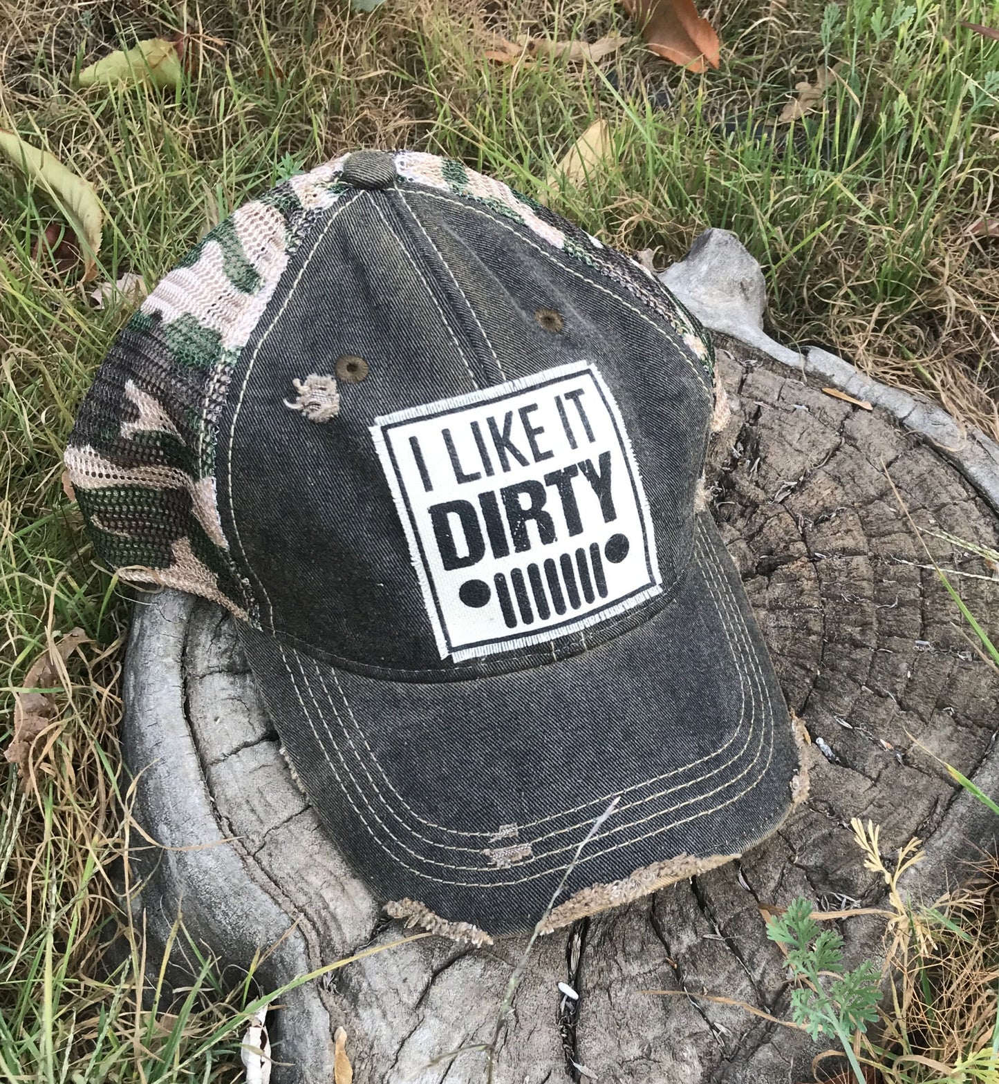 "I Like It Dirty" Distressed Trucker Cap