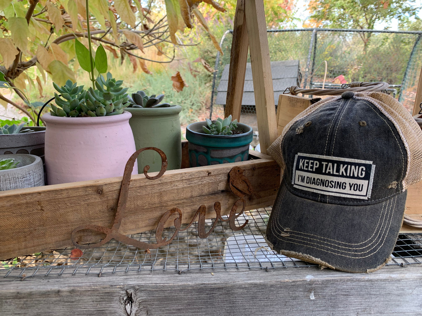 "Keep Talking I'm Diagnosing You" Distressed Trucker Cap