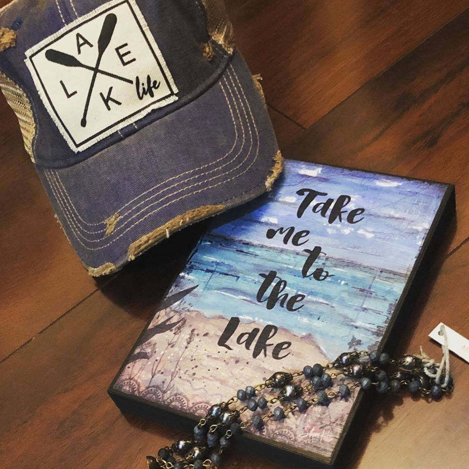 "Lake Life" Distressed Trucker Cap