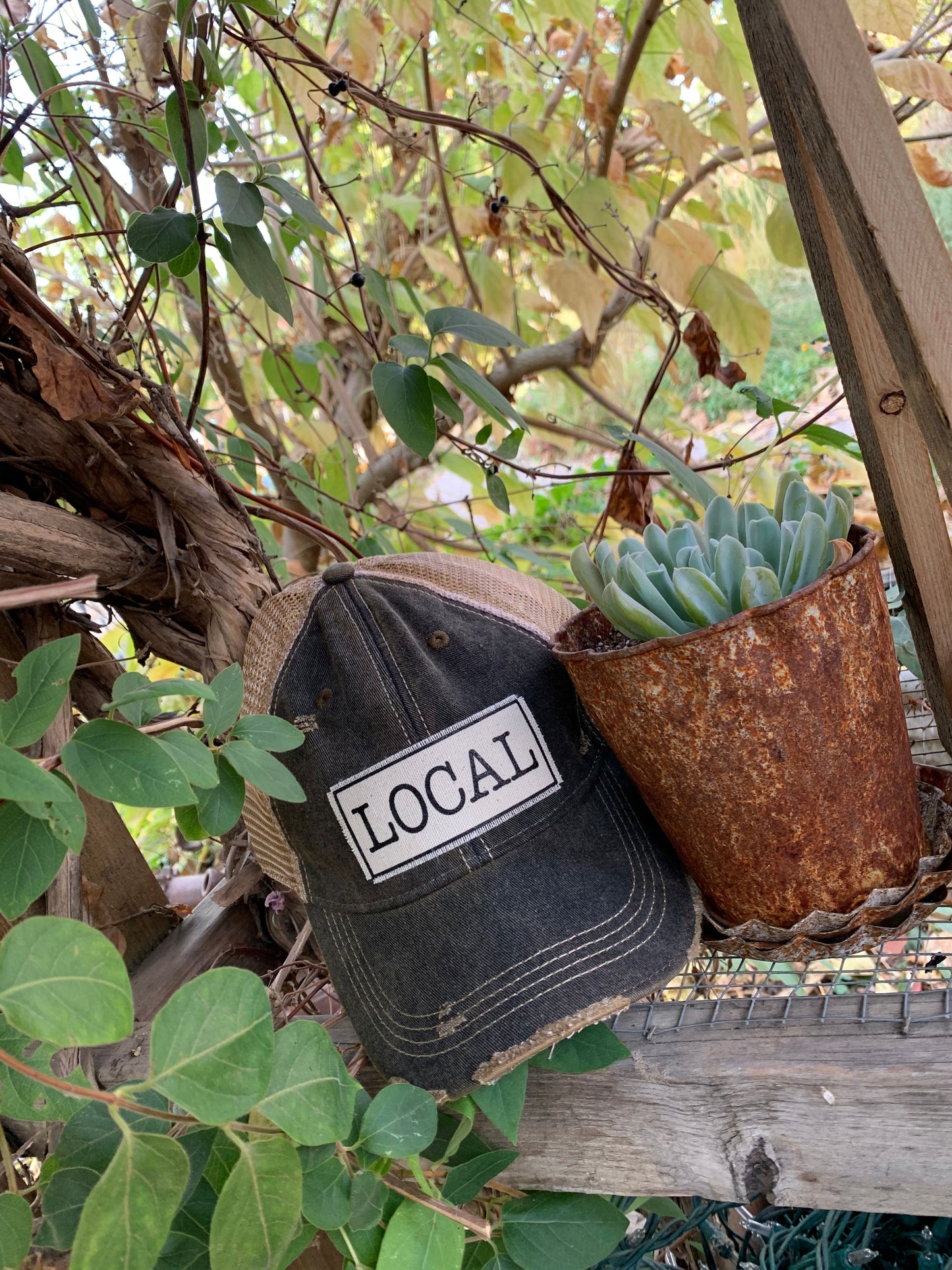 "LOCAL" Distressed Trucker Cap