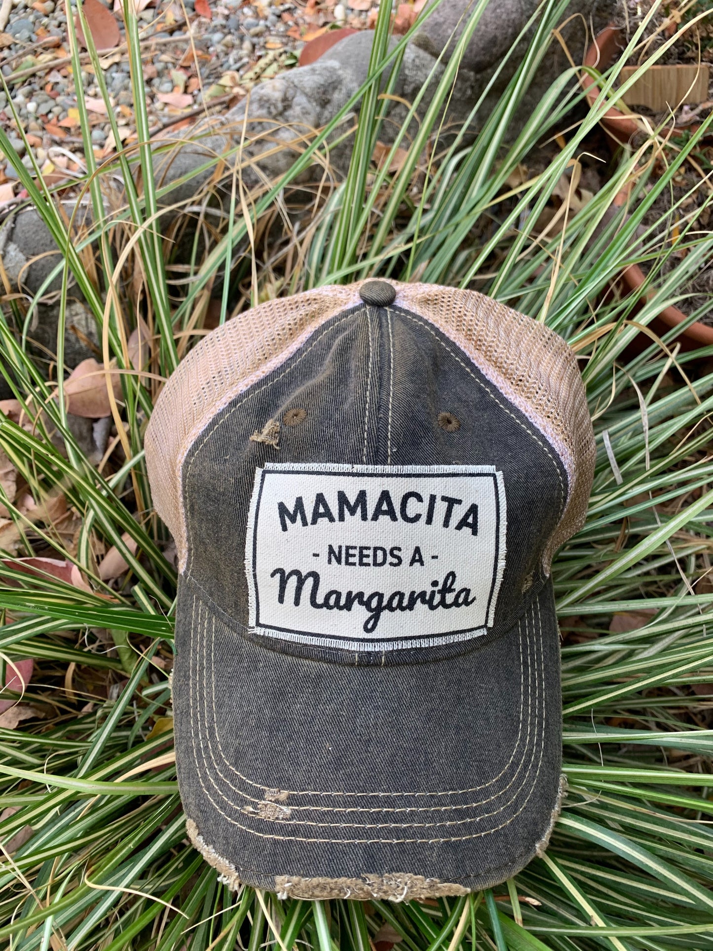 "Mamacita Needs A Margarita" Distressed Trucker Cap