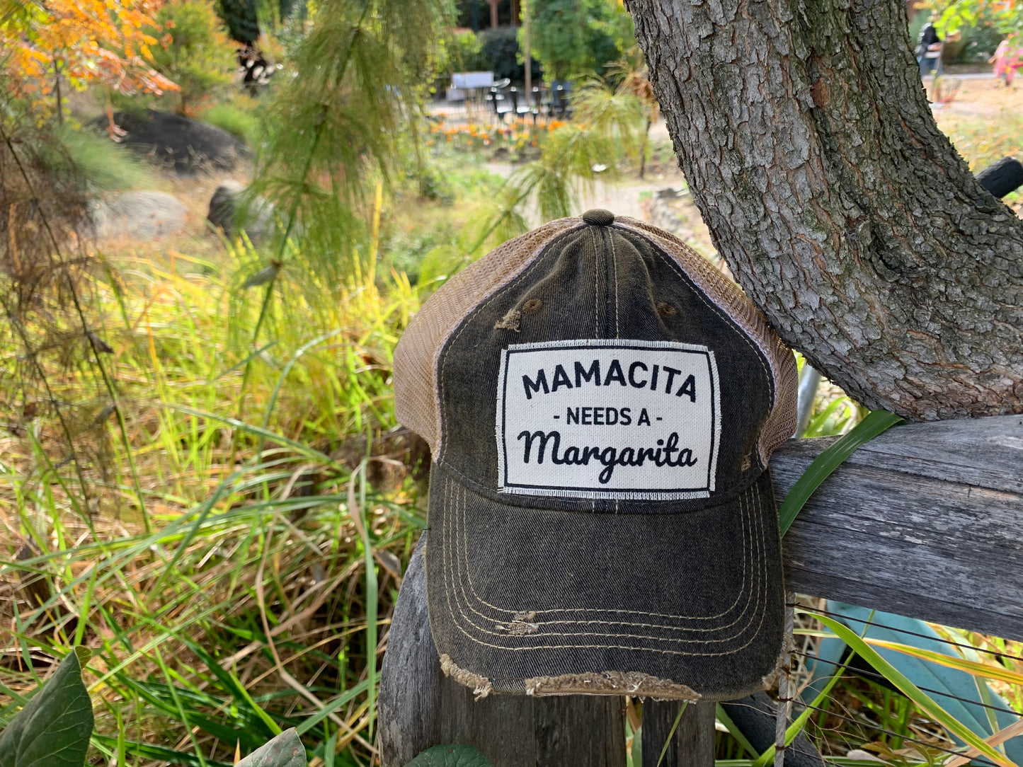 "Mamacita Needs A Margarita" Distressed Trucker Cap