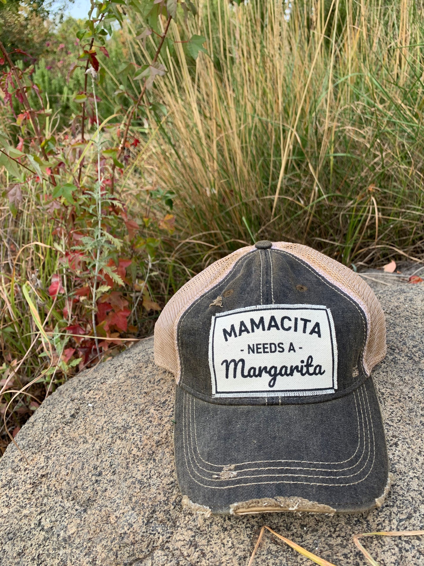 "Mamacita Needs A Margarita" Distressed Trucker Cap