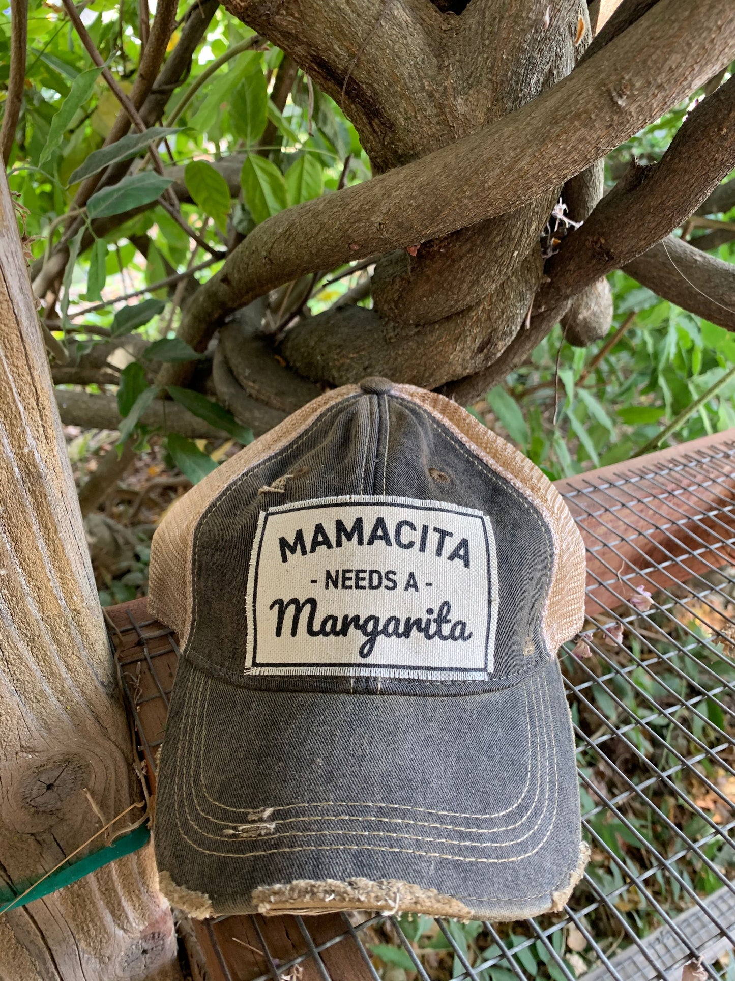 "Mamacita Needs A Margarita" Distressed Trucker Cap