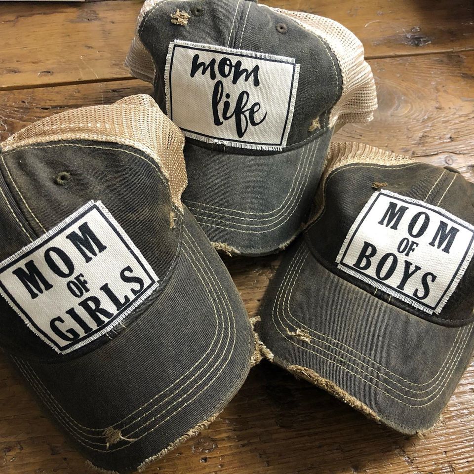 "Mom Life" Distressed Trucker Cap