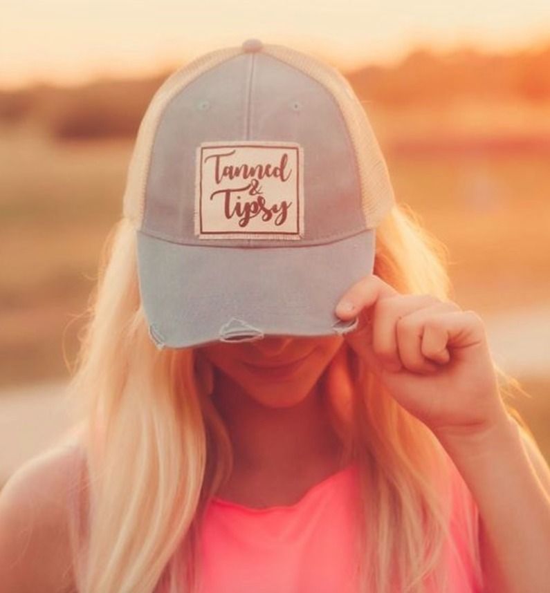 "Tanned & Tipsy" Distressed Trucker Cap