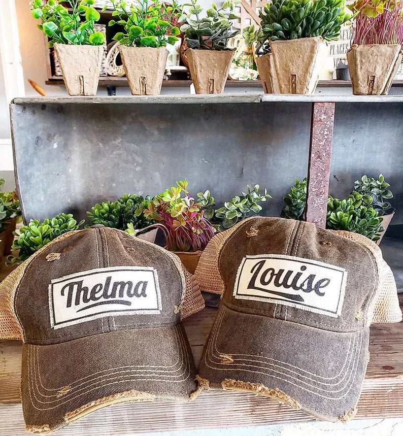 "Louise" Distressed Trucker Cap
