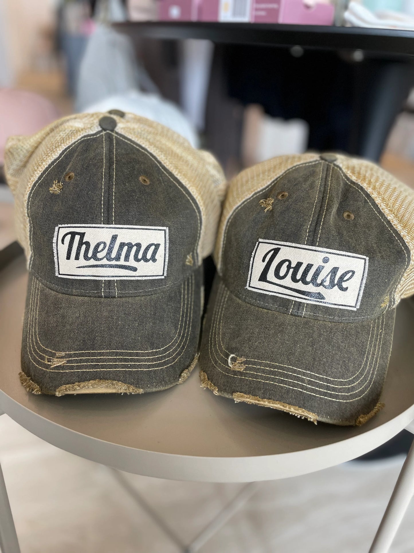 "Louise" Distressed Trucker Cap