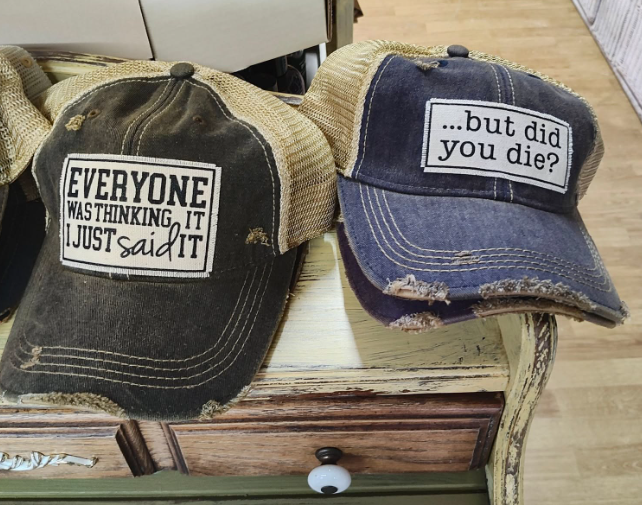 "But Did You Die?" Distressed Trucker Cap
