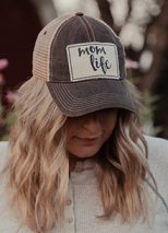 "Mom Life" Distressed Trucker Cap