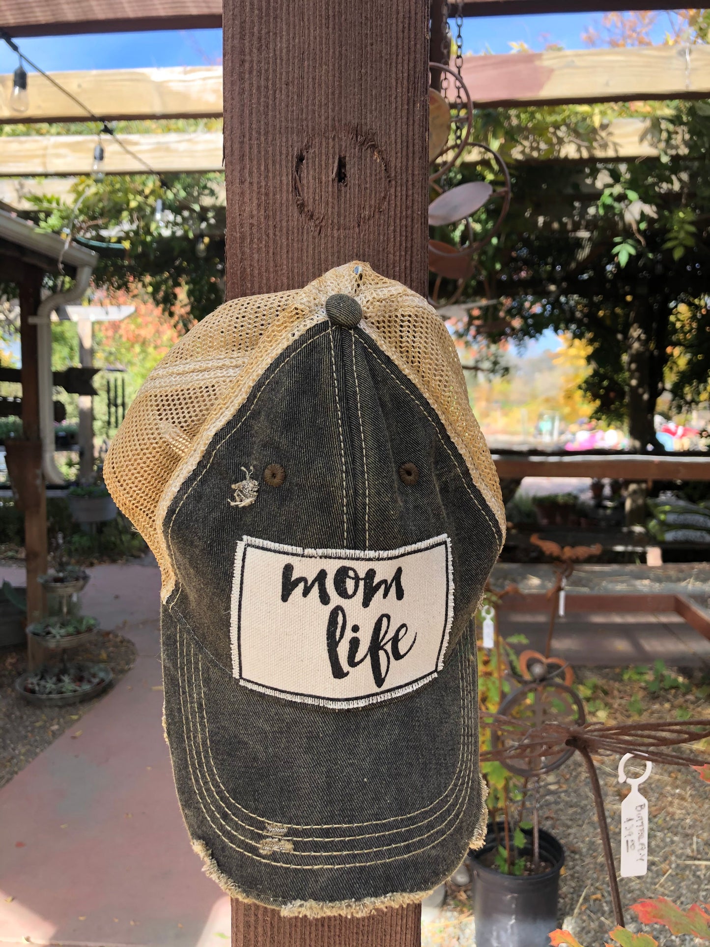 "Mom Life" Distressed Trucker Cap