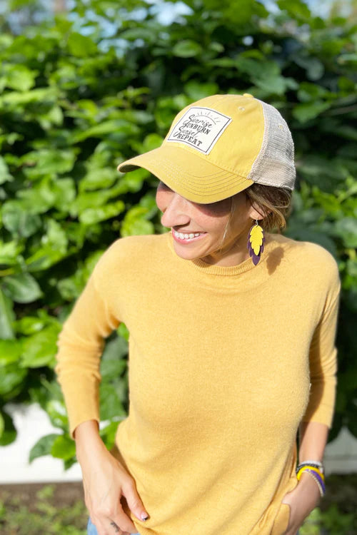 "Sunrise Sunburn Sunset Repeat" Distressed Trucker Cap