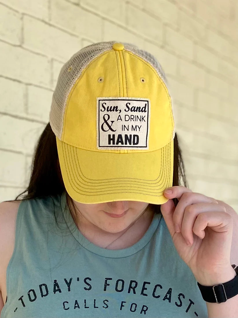 "Sun Sand & A Drink In My Hand" Trucker Cap