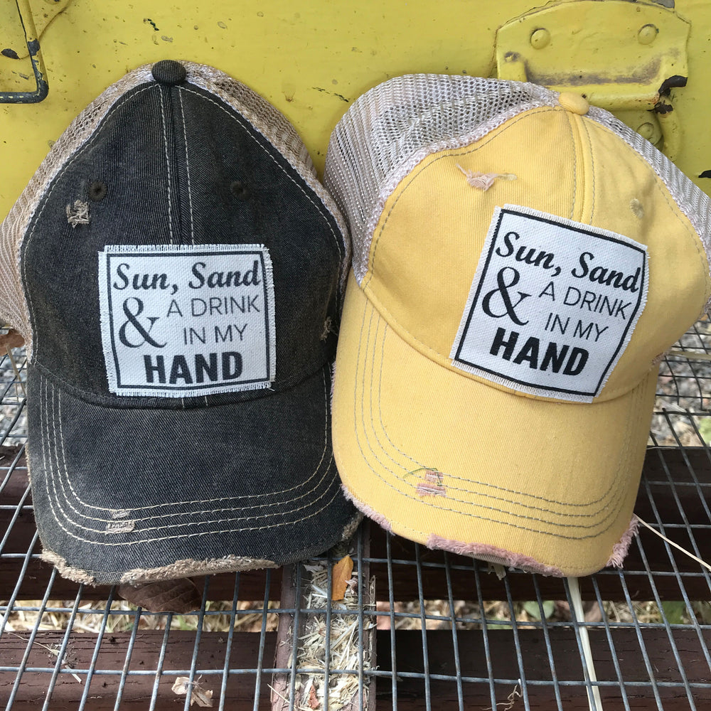 "Sun Sand & A Drink In My Hand" Trucker Cap