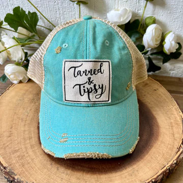"Tanned & Tipsy" Distressed Trucker Cap