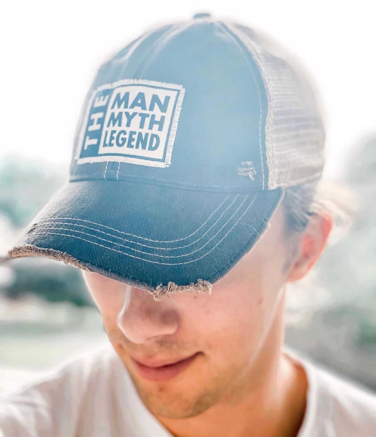 "The Man The Myth The Legend" Distressed Trucker Cap