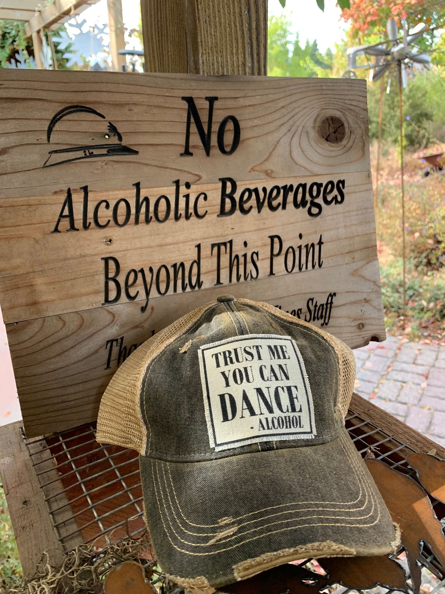 "Trust Me You Can Dance--Alcohol" Distressed Trucker Cap