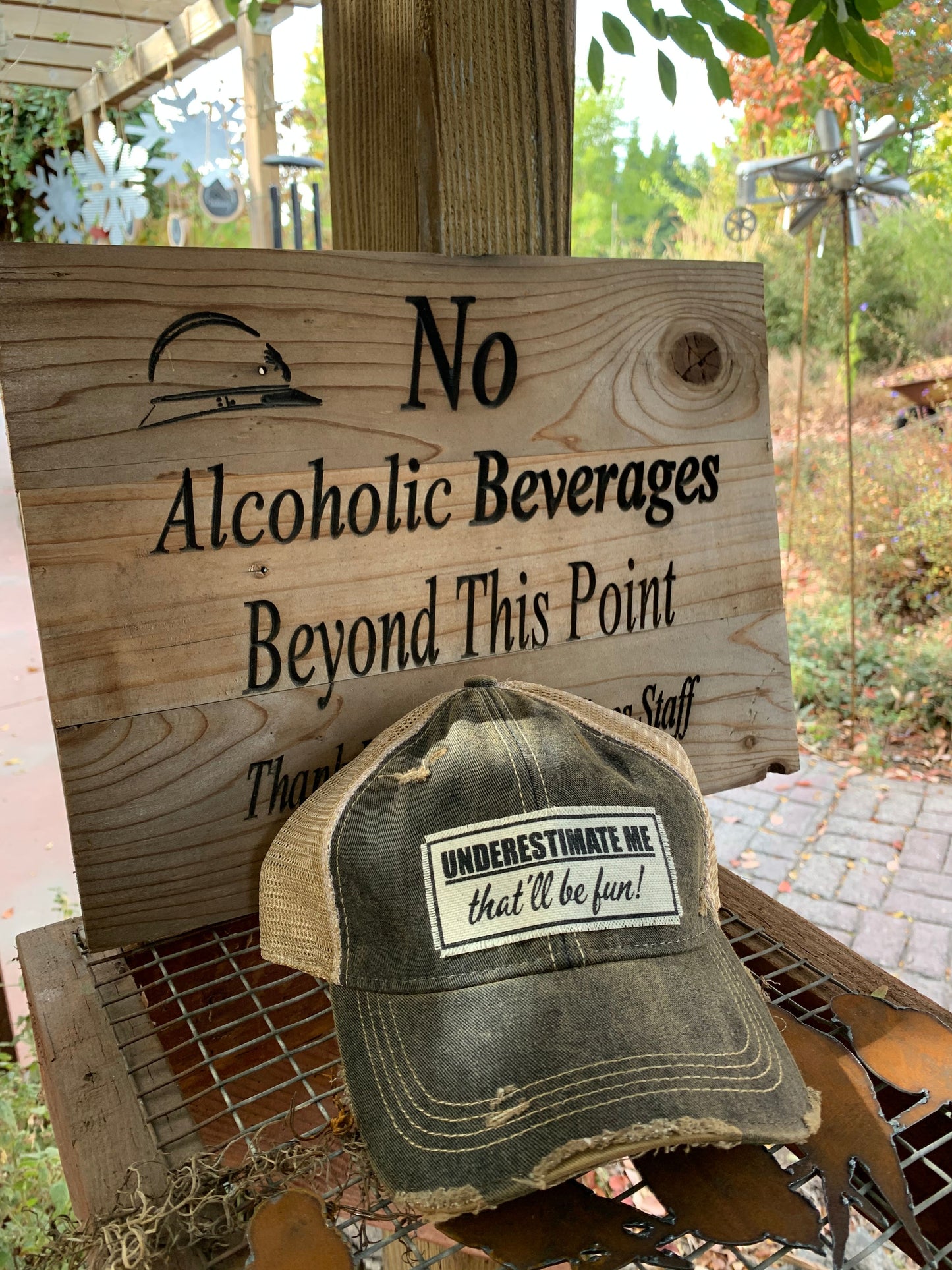 "Underestimate Me That'll Be Fun" Distressed Trucker Cap