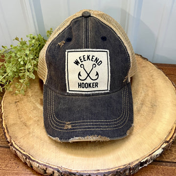 "Weekend Hooker" Distressed Trucker Cap