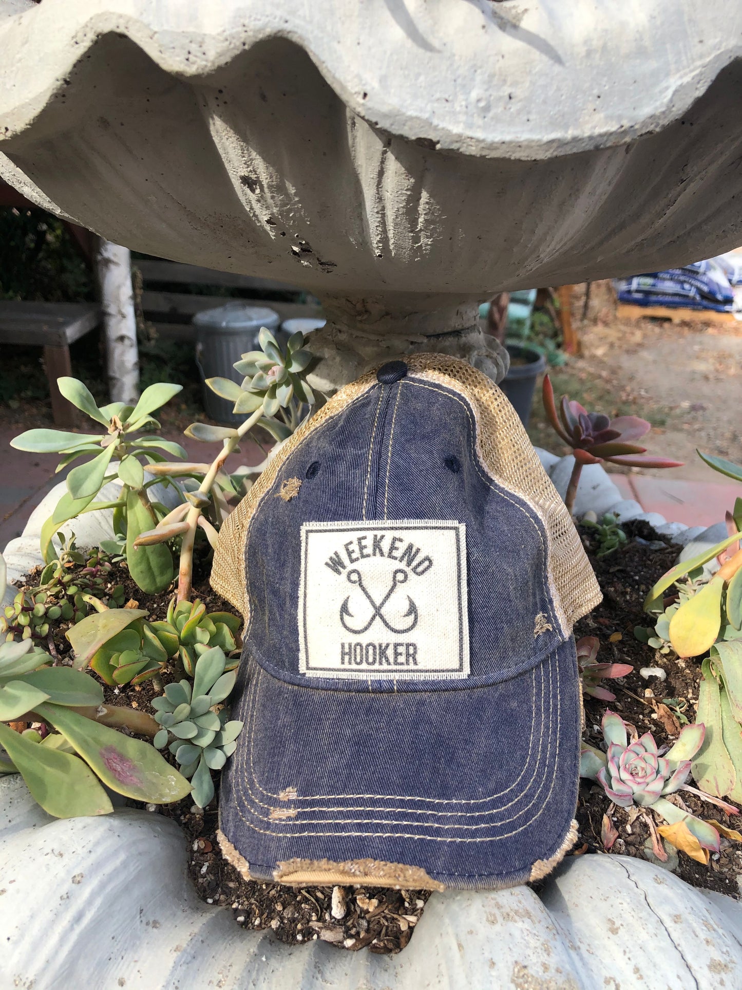 "Weekend Hooker" Distressed Trucker Cap
