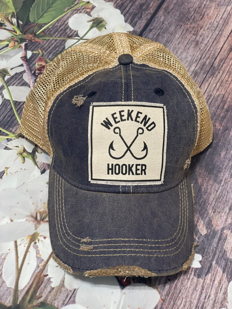 "Weekend Hooker" Distressed Trucker Cap