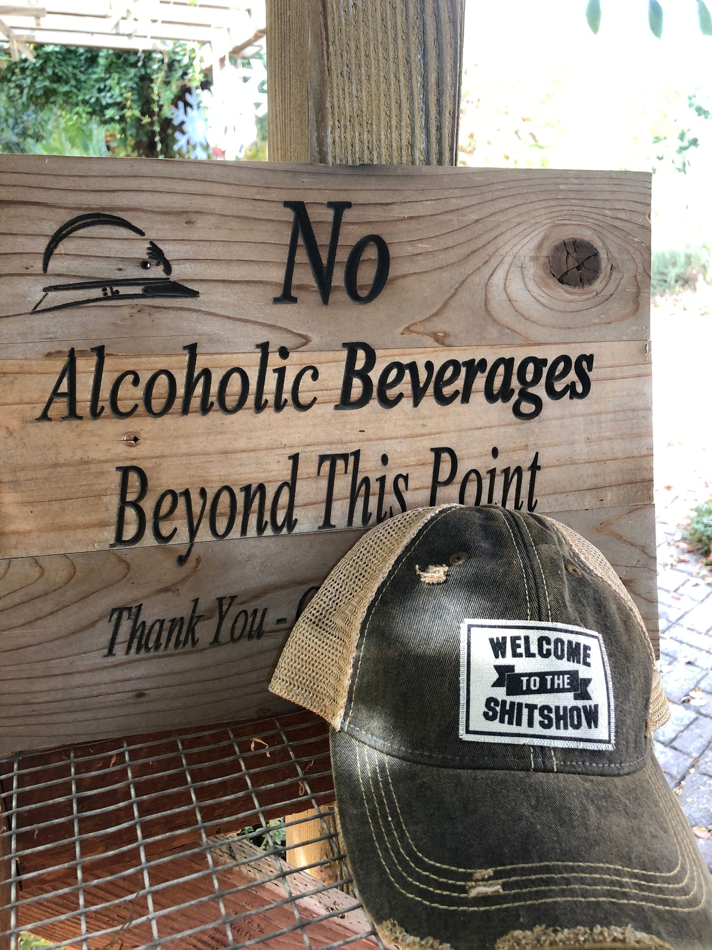 "Welcome To The Shit Show" Distressed Trucker Cap