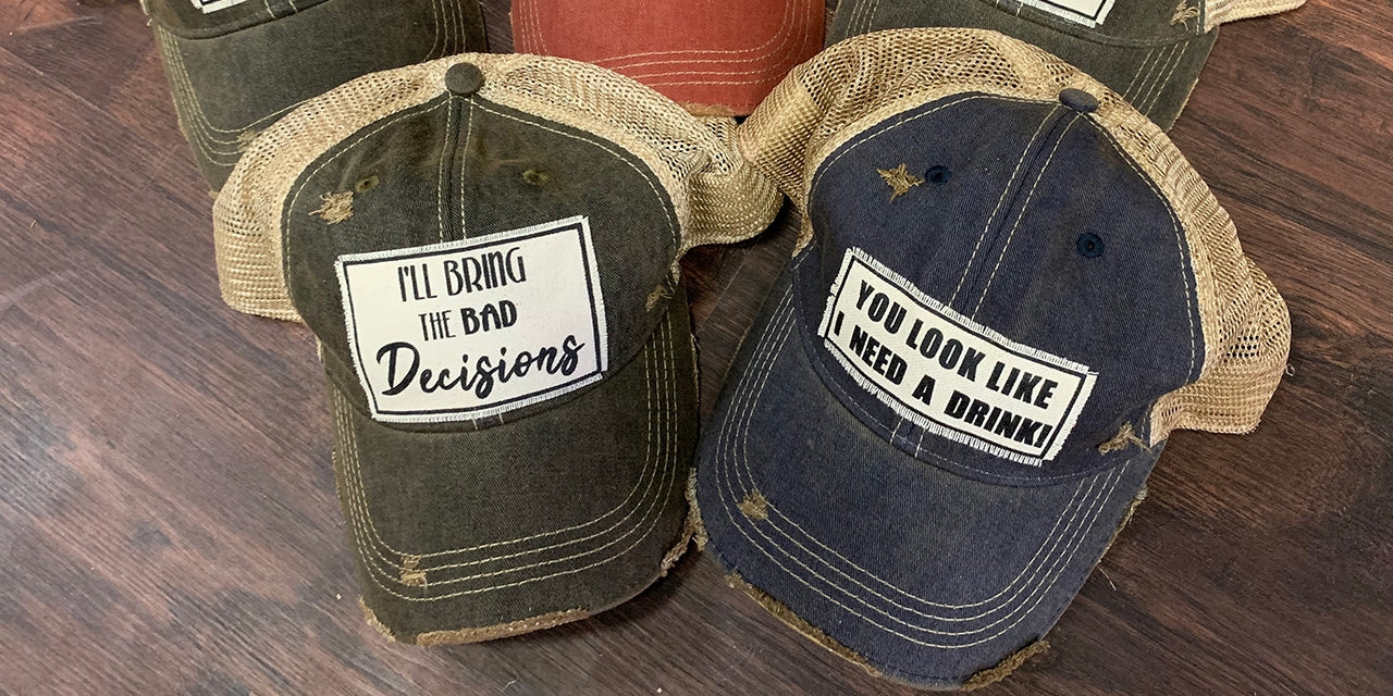 "You Look Like I Need A Drink" Distressed Trucker Cap