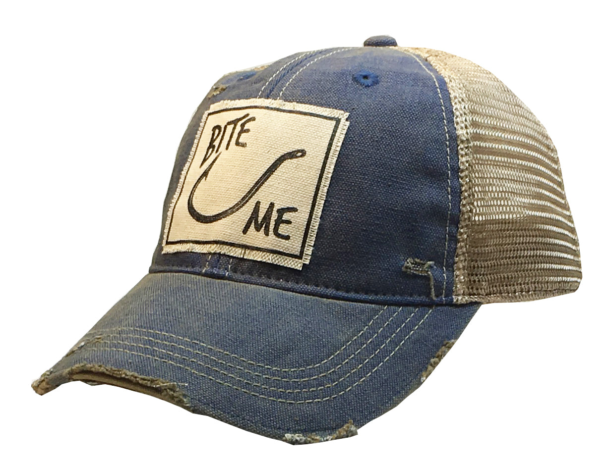 "Bite Me" Distressed Trucker Cap
