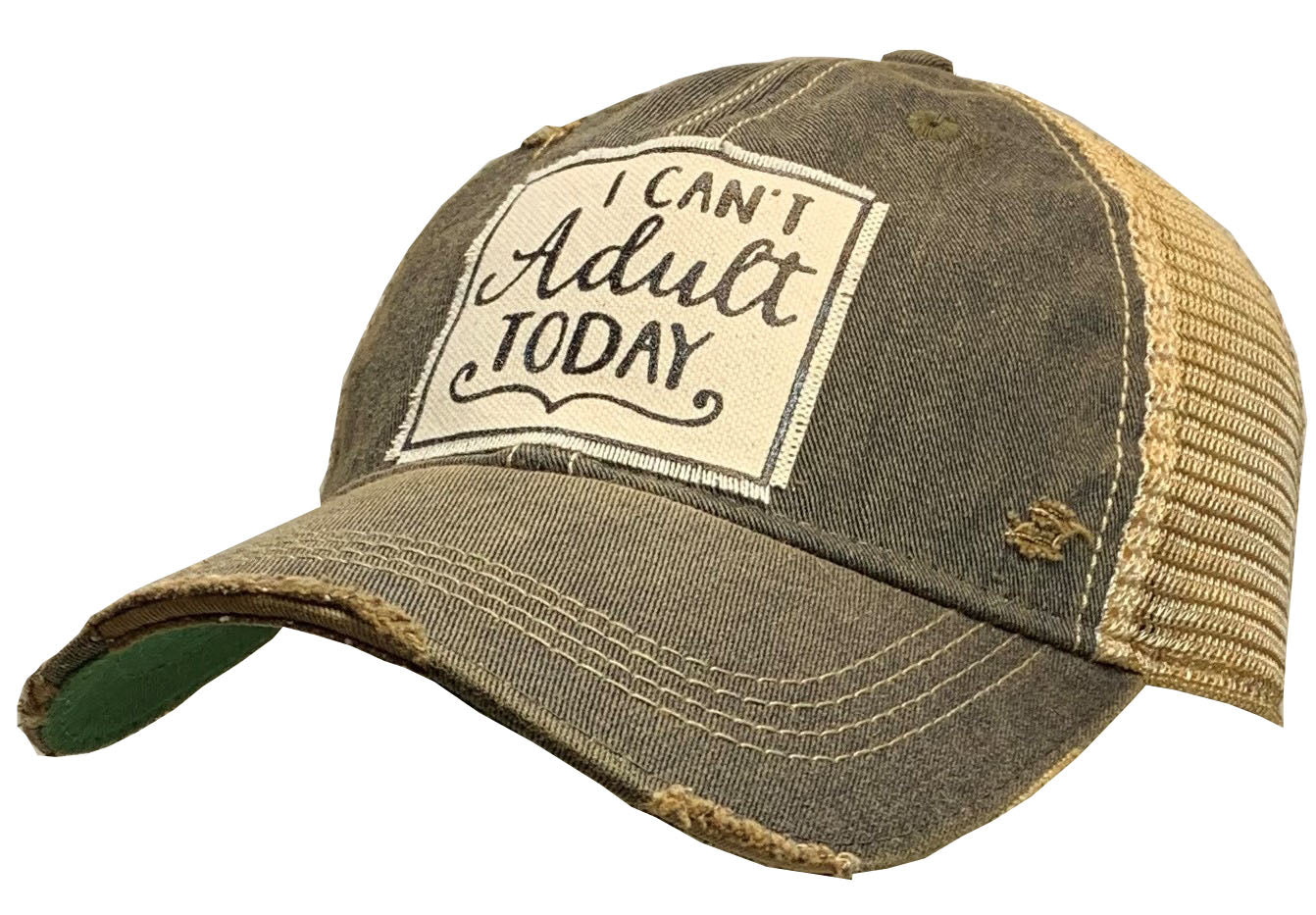 "I Can't Adult Today" Distressed Trucker Cap