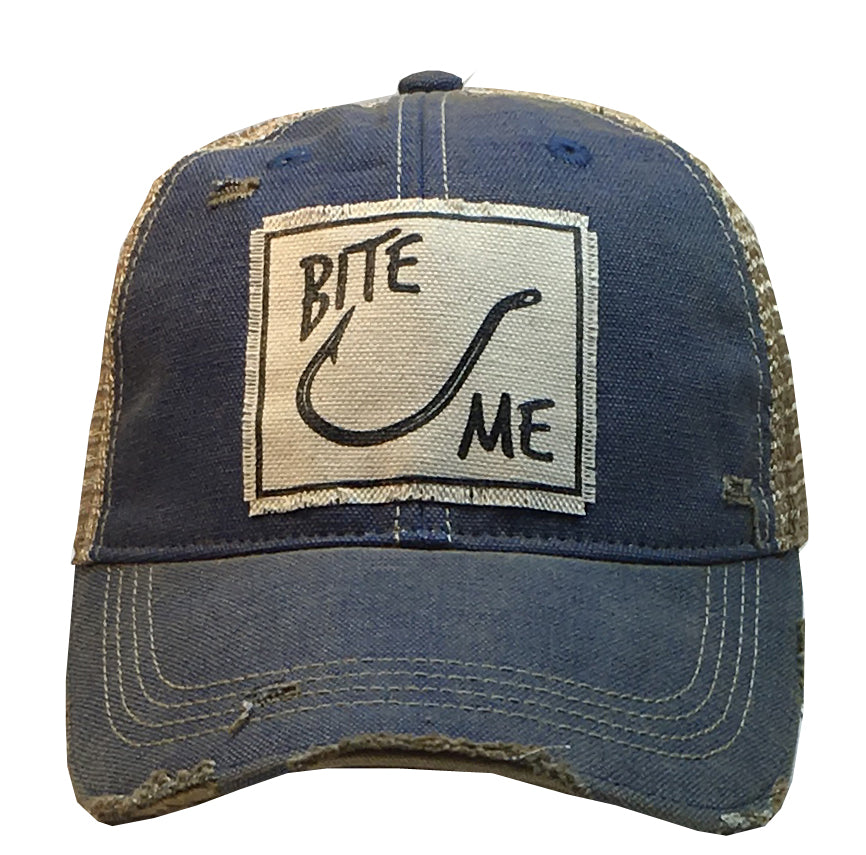 "Bite Me" Distressed Trucker Cap