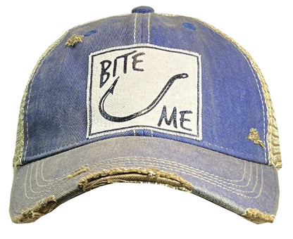 "Bite Me" Distressed Trucker Cap