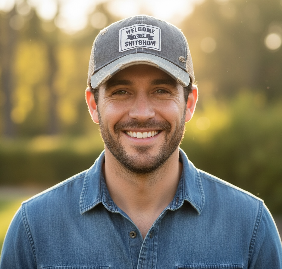 "Welcome To The Shit Show" Distressed Trucker Cap