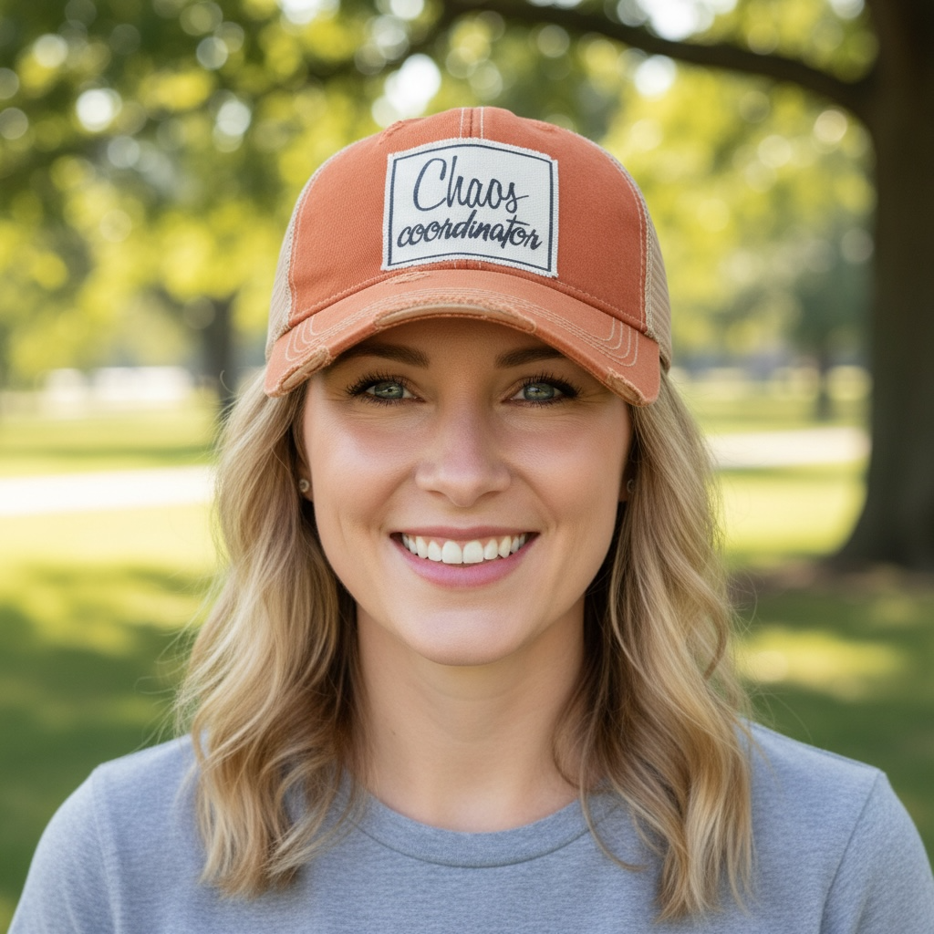 "Chaos Coordinator" Distressed Trucker Cap