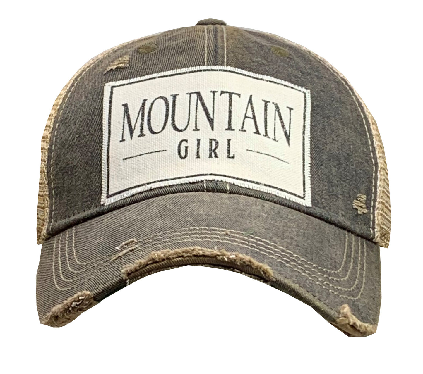 "Mountain Girl" Distressed Trucker Cap