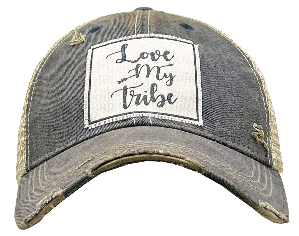 "Love My Tribe" Distressed Trucker Cap