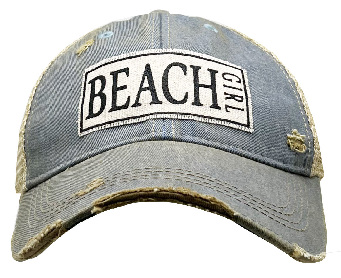 "Beach Girl" Distressed Trucker Cap