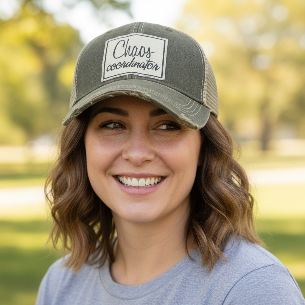 "Chaos Coordinator" Distressed Trucker Cap