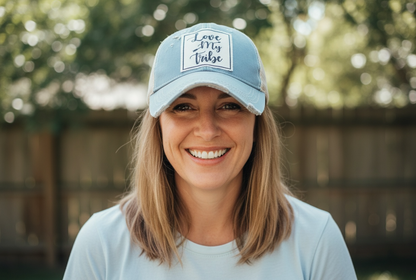 "Love My Tribe" Distressed Trucker Cap