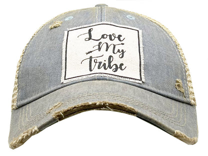 "Love My Tribe" Distressed Trucker Cap