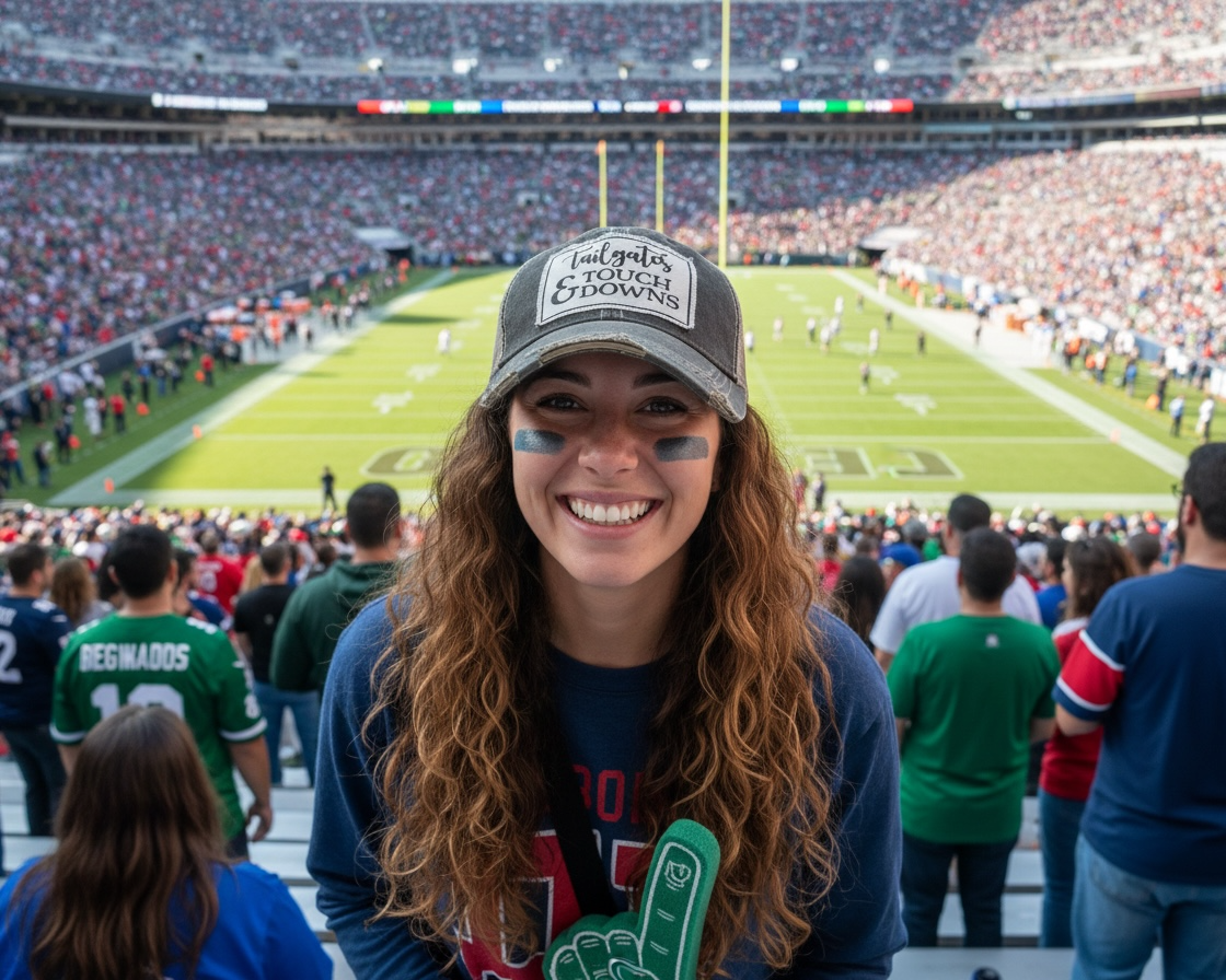 "Tailgates & Touchdowns" Distressed Trucker Cap
