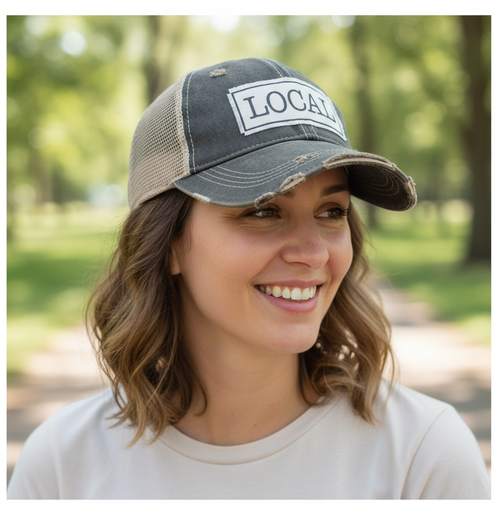 "LOCAL" Distressed Trucker Cap